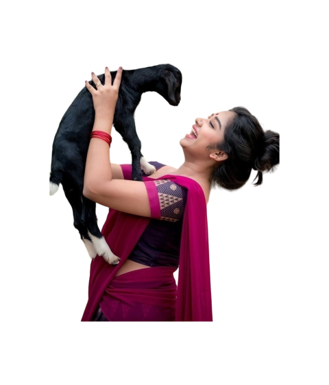 Download Indian Model With Goat Girl PNg Free Photo