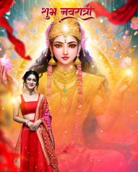 Durga Puja Background Image With Girl For Photoshop Editing