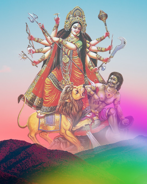 Durga Puja Navratri Background HD For Picsart