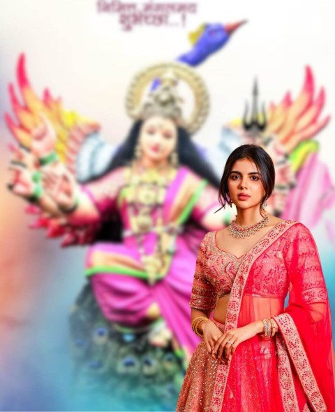 Durga Puja Photo Editing Girl Background HD Picsart Pics