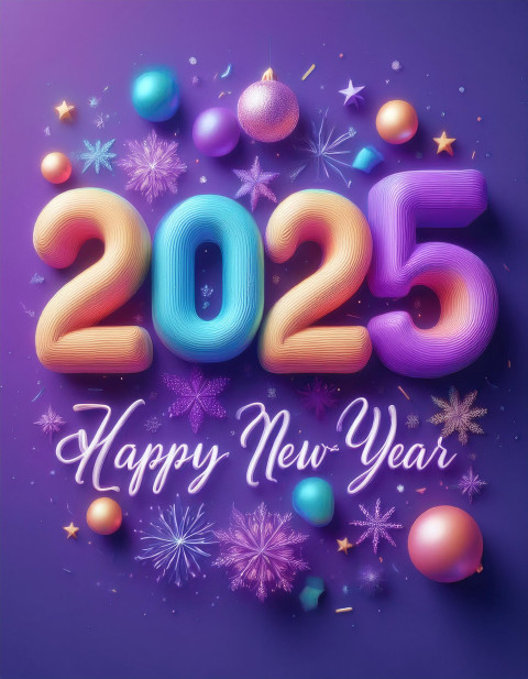 Festive 2025 New Year Celebration Card With Balloons Editing Photo Hd