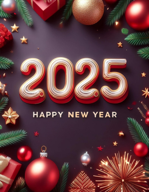 Festive Night Celebrations 2025 Happy New Year Card Background Cb