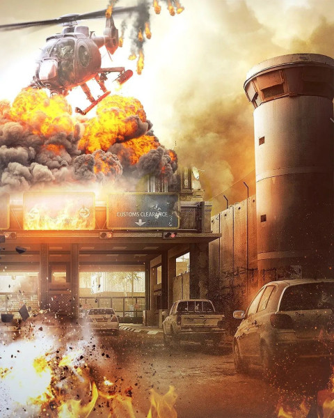 Fire With Helicopter Poster CB Editing Background HD