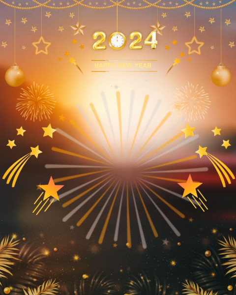Firework New Year 2024 Editing HD Background Download