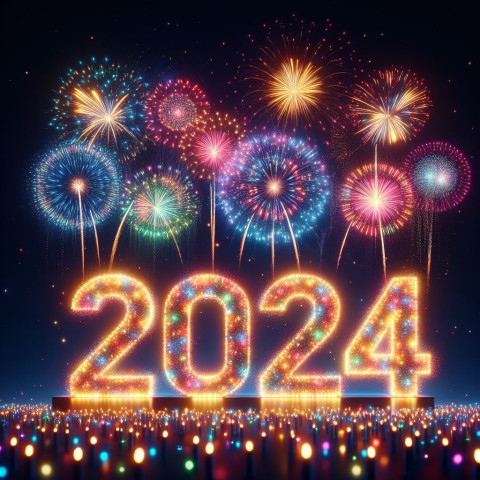 Firework New Year Celebration Wishes 2024 Background Download