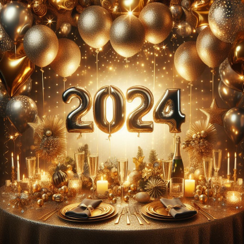 Firework New Year Celebration Wishes 2024 Background Download