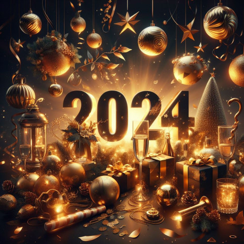 Firework New Year Celebration Wishes 2024 Background Download