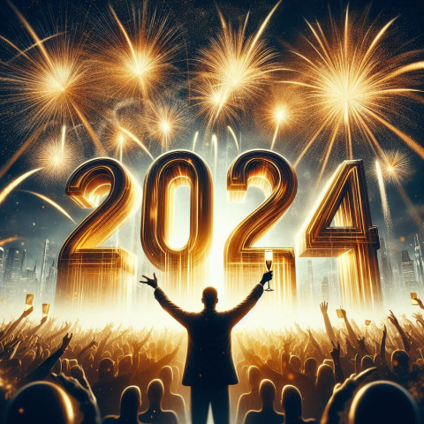 Firework New Year Celebration Wishes 2024 Background Download