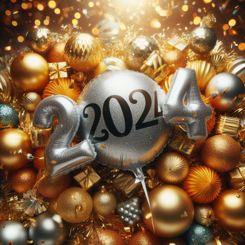 Firework New Year Wishes 2024 Wallpaper Downlaod HD