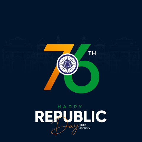 Free 76th Republic Day Poster Template Photo