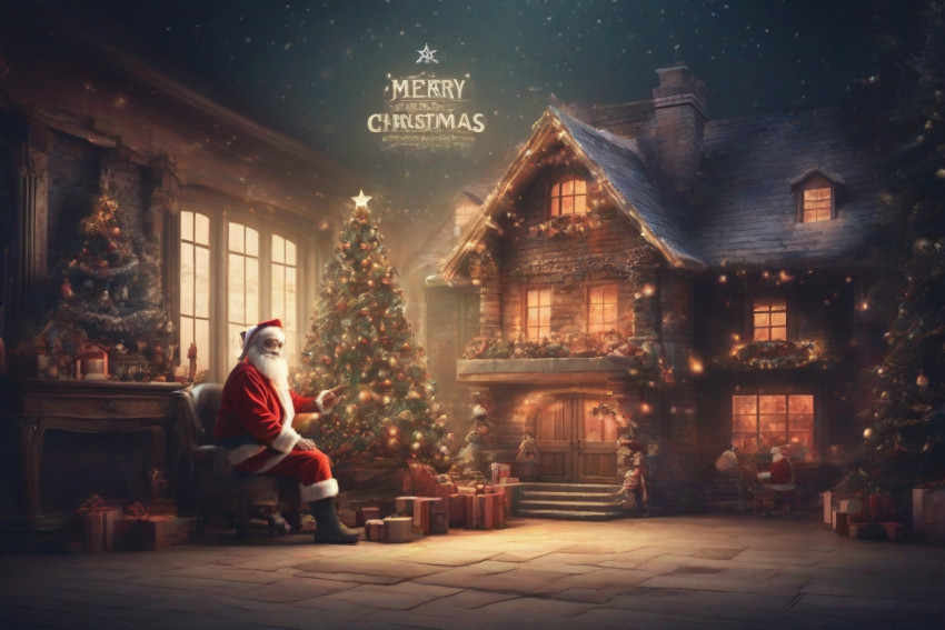Free Christmas Background Light Effect House Wallpapers For Desktop