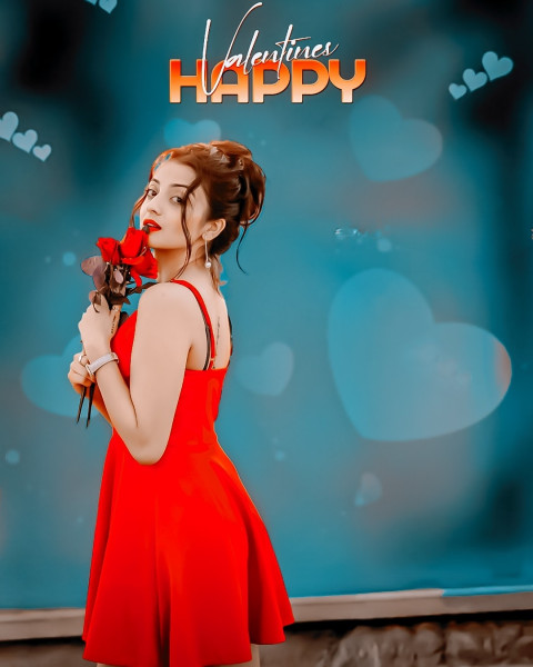Full HD Valentine Day Editing Background With Girl