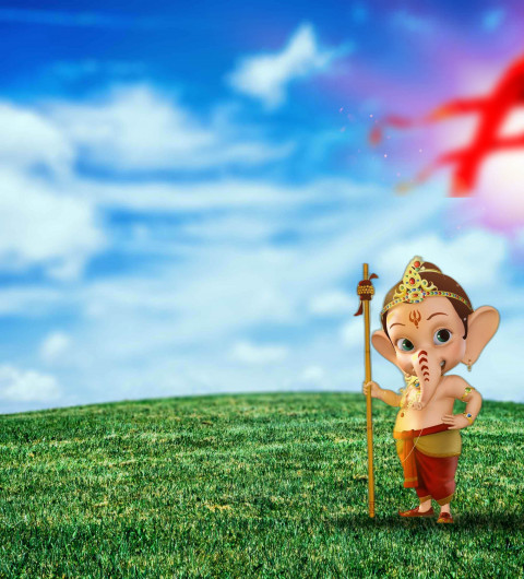 Ganesh Chaturthi Baby Ganpati CB PicsArt Photo Editing Background HD