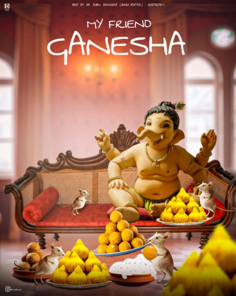 Ganesh Chaturthi Banner Photoshoop Editing Background Img