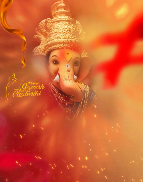 Ganesh Chaturthi Blurred HD Editing Background