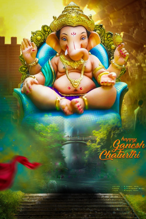 Ganesh Chaturthi Photo Editing Background Free