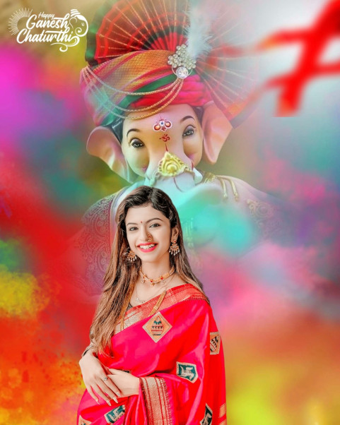 Ganesh Chaturthi Photoshop CB Editing With Girl Background Free
