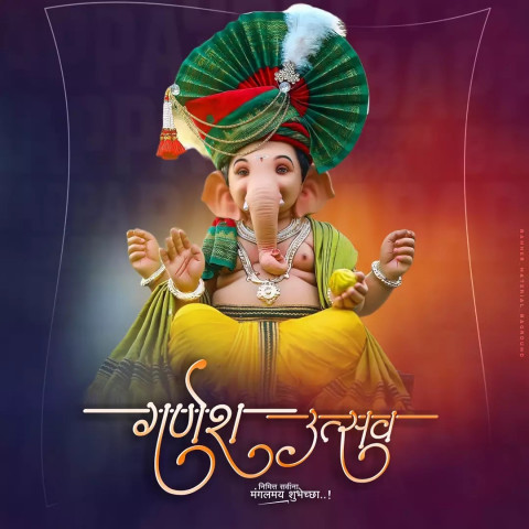 Ganesh Puja Banner Editing Background HD Image