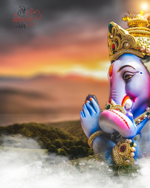 Ganpati Bappa Ganesh Chaturthi CB Editing HD Background