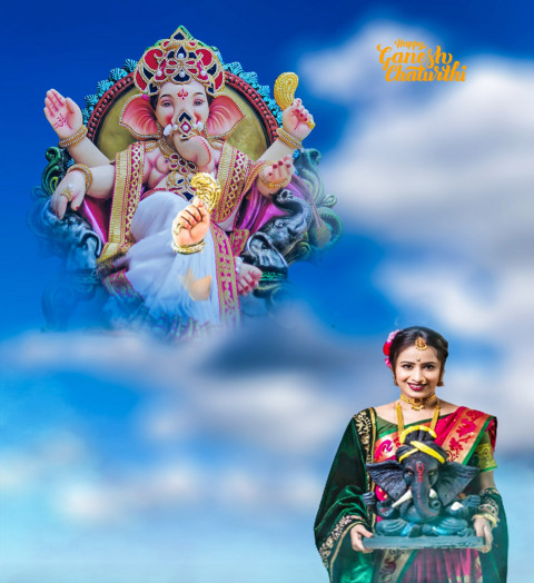 Ganpati Bappa Girl CB Picsart Editing Background HD Download