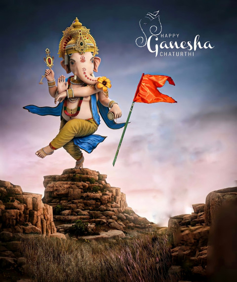 Ganpati Bappa Morya Ganesh Chaturthi CB Editing Background