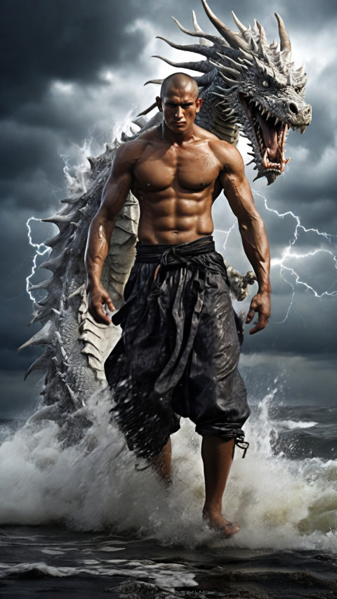 Giant white dragon indian man Skin head wallpaper hd