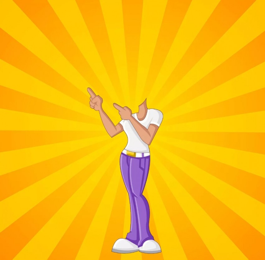 Girl Cartoon Background Without Head HD