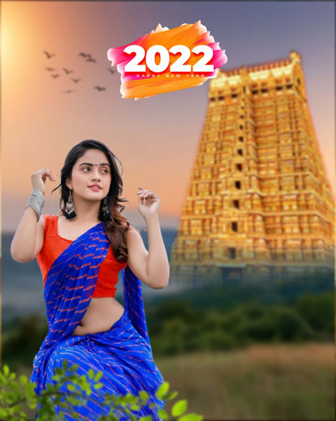Girl Happy New Year 2022 Photo Editing Background Photoshop