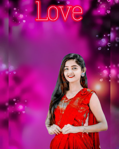 Girl in Red Saaree Love Cb Editing Background HD Free load
