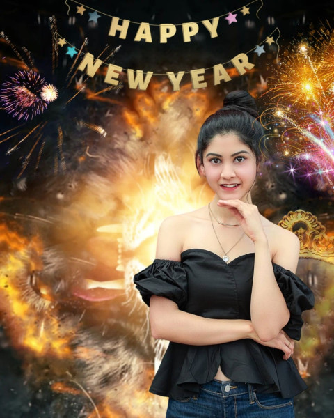 Cute Girl New Year 2025 CB Photo Editing Background HD