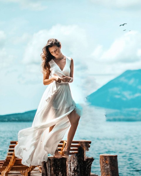 Girl Photo Editing concept Background