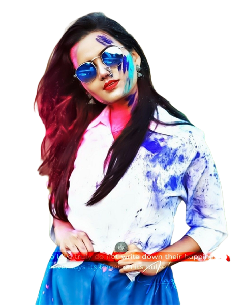 Girl PNG Colorful Holi Photo Editing For Photoshop