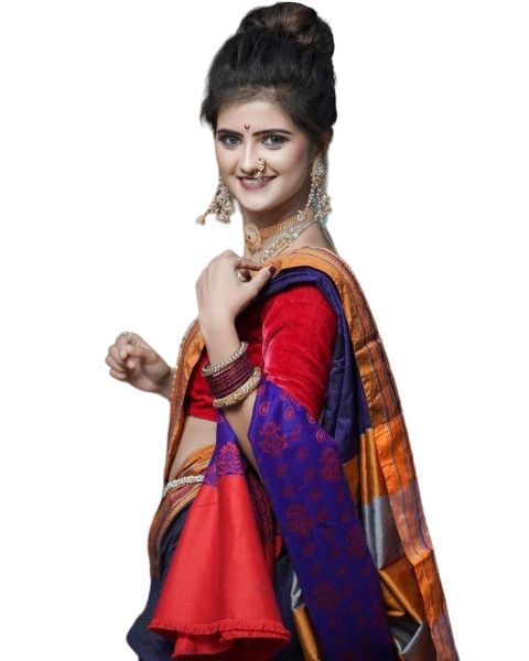 Girl PNG In Saree Transparent CB Background Full HD