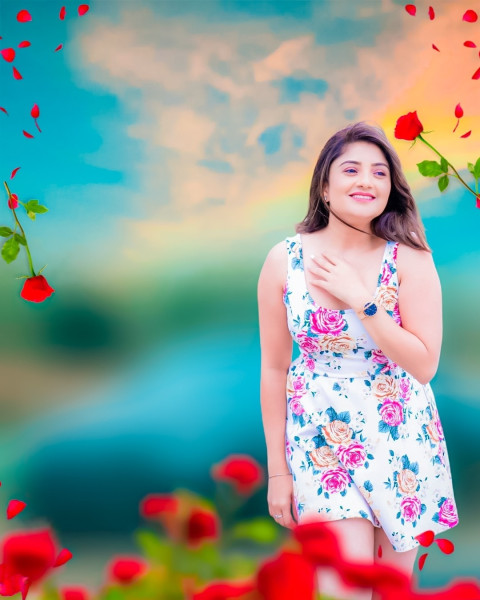 Girl Valentine Day Editing Photoshop Background