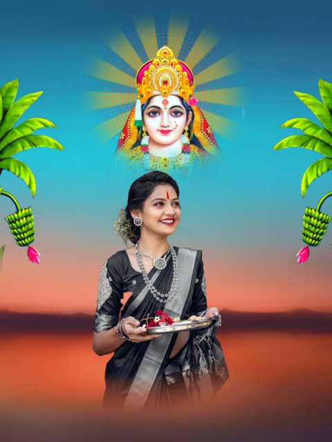 Girls Chhath Puja Special Photo CB Editing Background