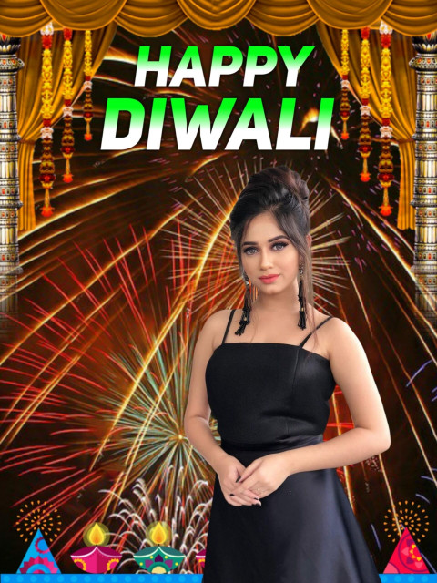 Green Text Happy Diwali CB Background For Photoshop