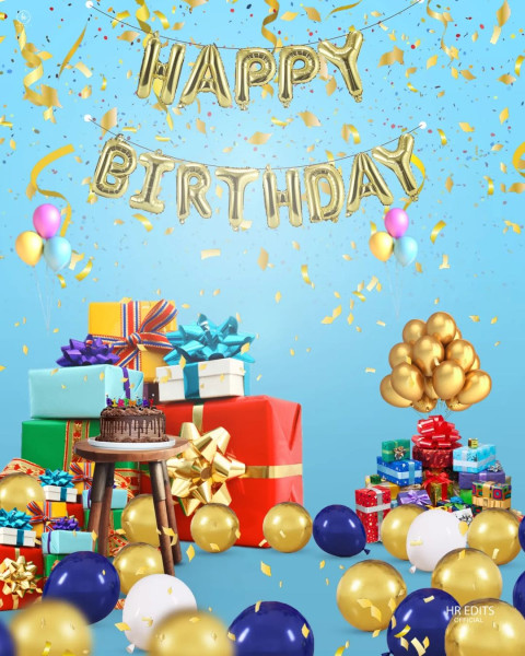 Happy birthday With Decoration ANd Gift Background hd Images
