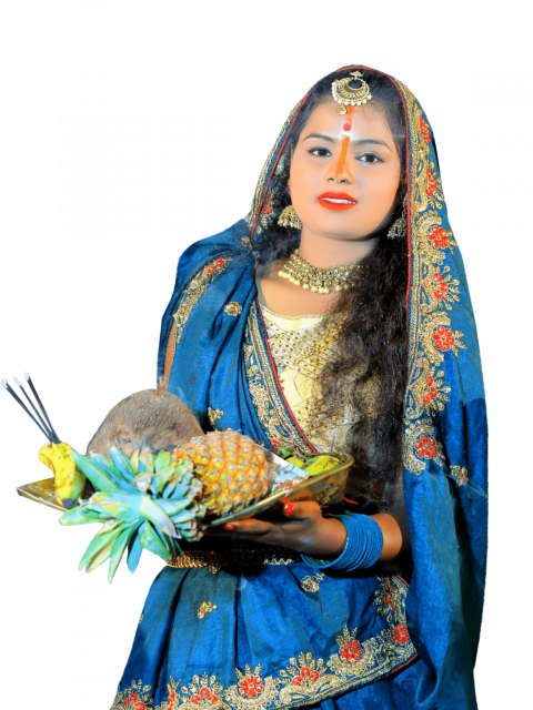 Happy Chhath Puja Girl PNG Free Stock Photos