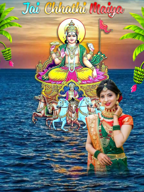 Happy Chhath Puja Girls Photo CB Editing Background