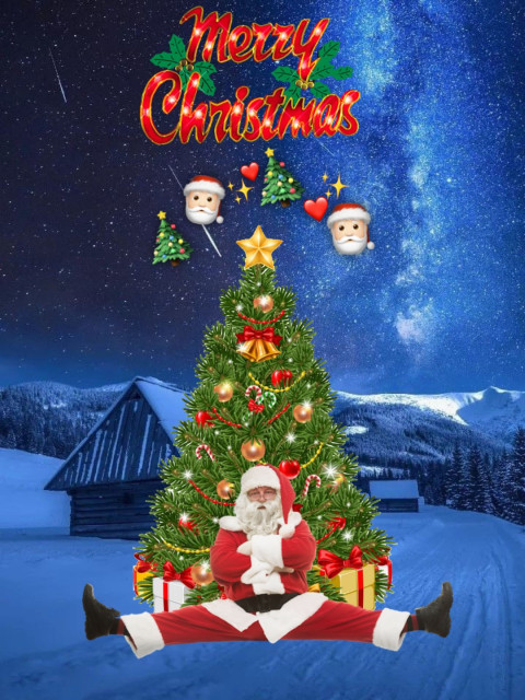 Happy Christmas Tree CB Background HD For Photo Editing
