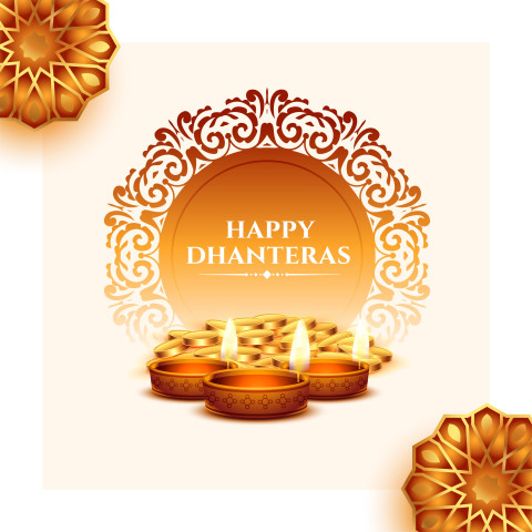 Happy Dhanteras Diwali Wishes Card Images HD Dp Background