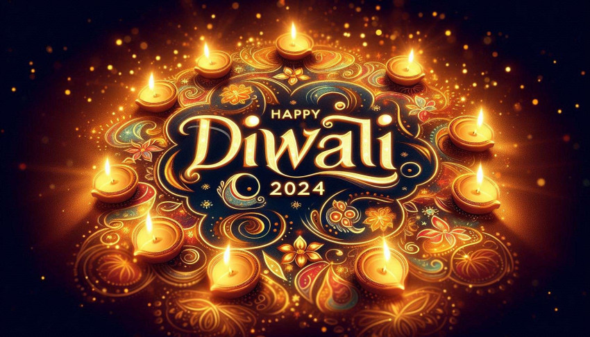 Happy Diwali 2024 Images With Colorful Rangoli Designs