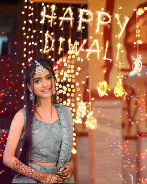Happy Diwali CB PicsArt Photo Editing Background With Girl Saree