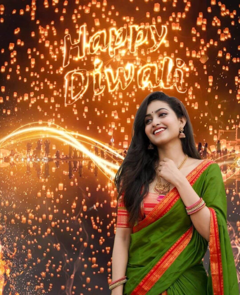 Happy Diwali Editing Background With Girl In Saree Pictures