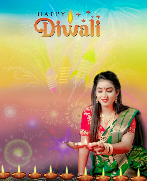 Happy Diwali Editing Girl Background HD For PicsArt
