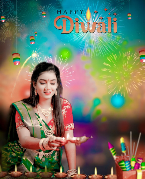 Happy Diwali Editing Girl HD Background For PicsArt