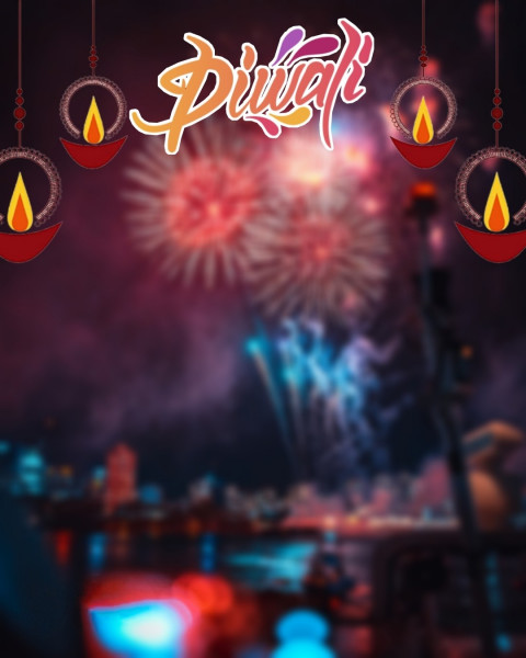 Happy Diwali Festival Photo Editing Background 4k
