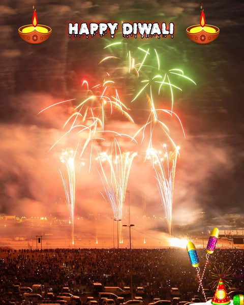 Happy Diwali Firework Background HD For CB Editing Diya Photos