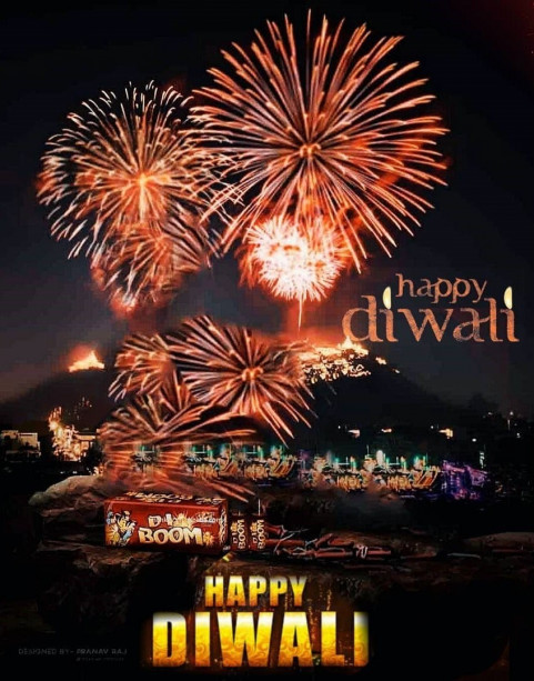 Happy Diwali Fireworks CB PicsArt Editing Background HD