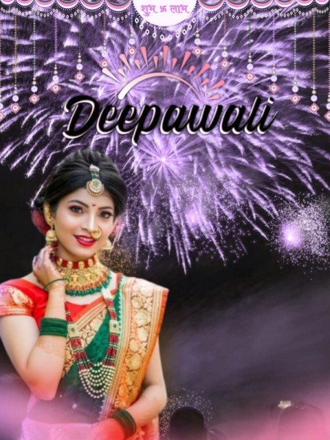 Happy Diwali HD Backgrounds With Girl For Photoshop Editing